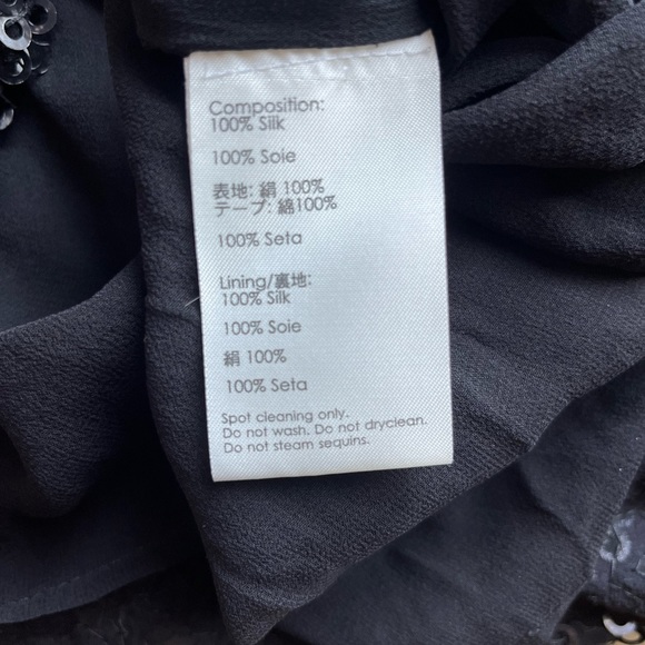 3.1 Phillip Lim Sequin 100% Silk Long Sleeved Gunmetal Cocktail Dress Sz 4 - Picture 5 of 14